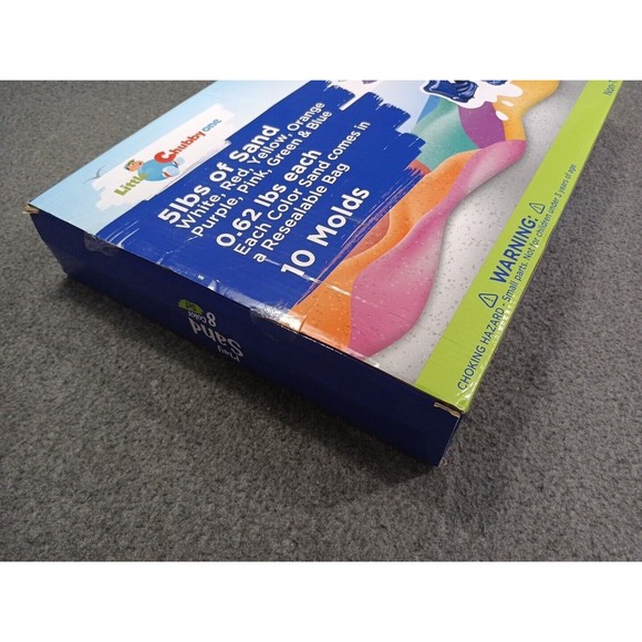 LITTLE CHUBBY ONE 8 Color Kids Play Sand Set 5 Lbs of Sand 10 Molds Non-Toxic - Picture 7 of 11